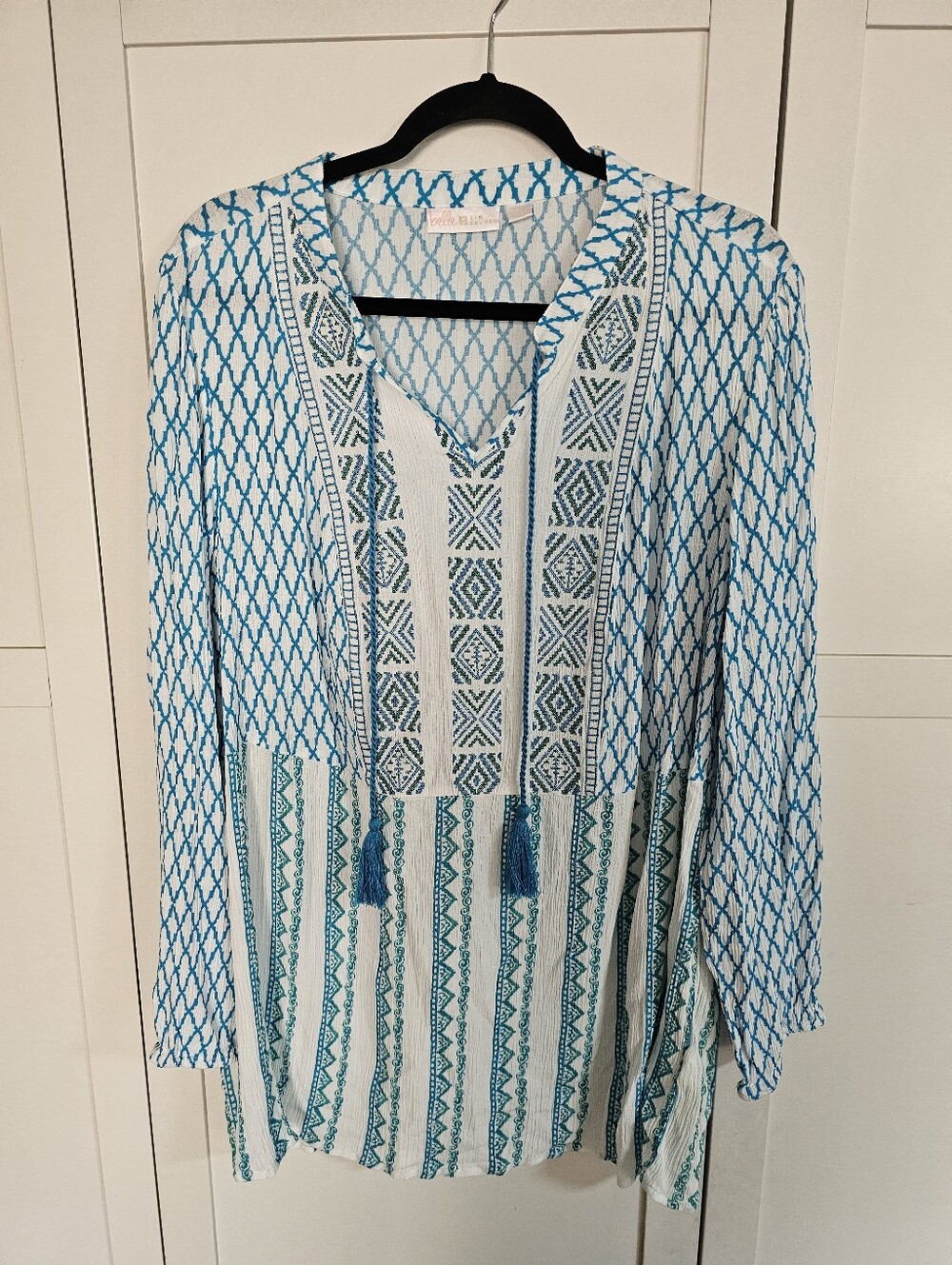 💥 TOTALLY RAD Kim Gravel Boho Top 2X NEW Nautical Summer Vibe 💥Nwot
